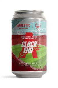 Official Arsenal F.C. partner "Clock End" alcohol-free red ale Athletic Brewing